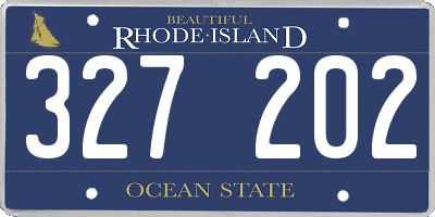 RI license plate 327202