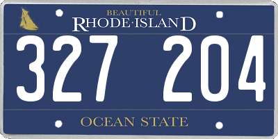 RI license plate 327204
