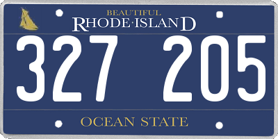 RI license plate 327205