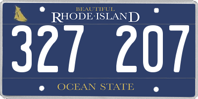 RI license plate 327207