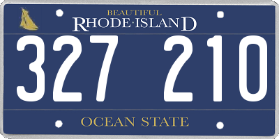RI license plate 327210