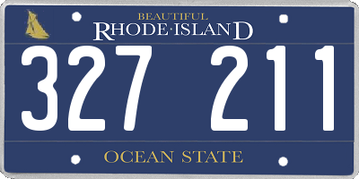RI license plate 327211