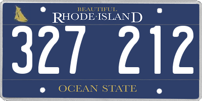 RI license plate 327212