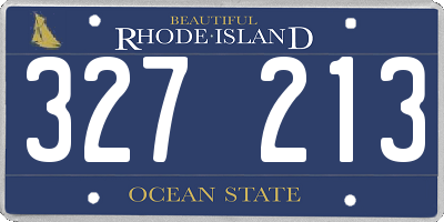 RI license plate 327213