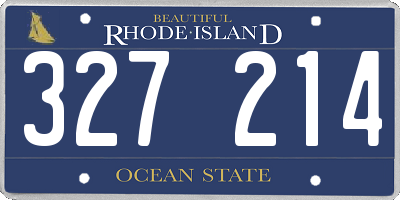 RI license plate 327214