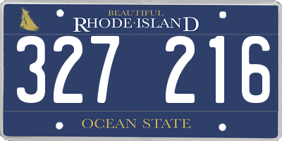 RI license plate 327216