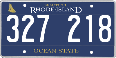 RI license plate 327218