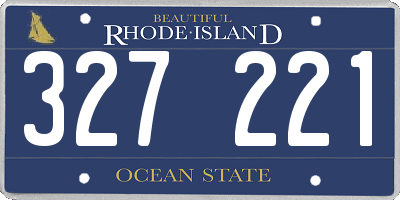 RI license plate 327221