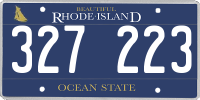 RI license plate 327223