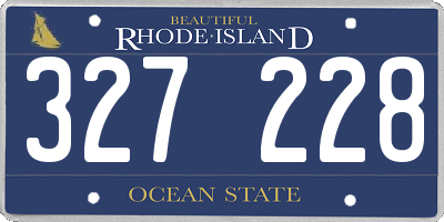 RI license plate 327228