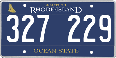 RI license plate 327229