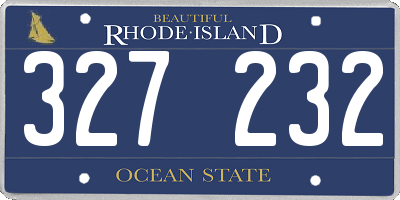 RI license plate 327232