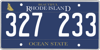 RI license plate 327233