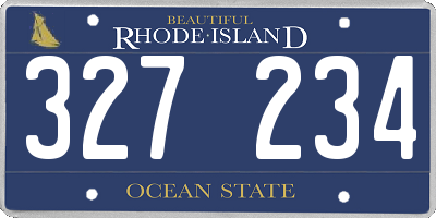 RI license plate 327234