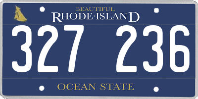 RI license plate 327236