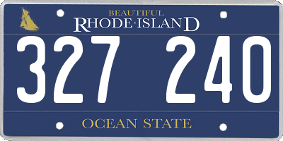 RI license plate 327240