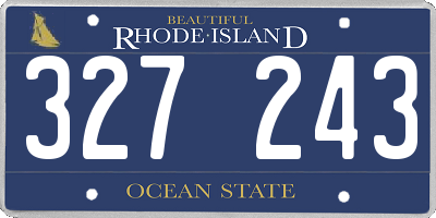 RI license plate 327243
