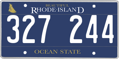 RI license plate 327244