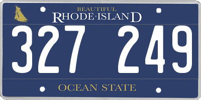 RI license plate 327249