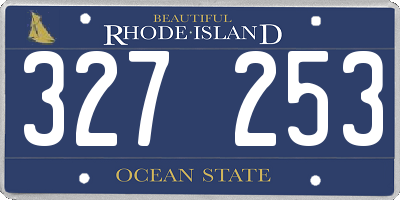 RI license plate 327253
