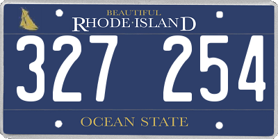 RI license plate 327254