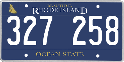 RI license plate 327258