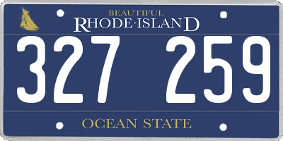 RI license plate 327259