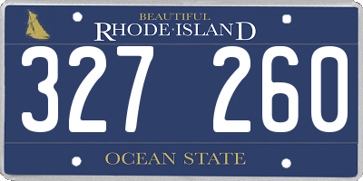 RI license plate 327260