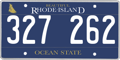 RI license plate 327262