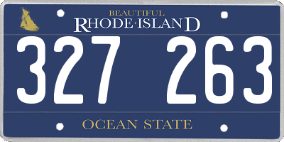RI license plate 327263