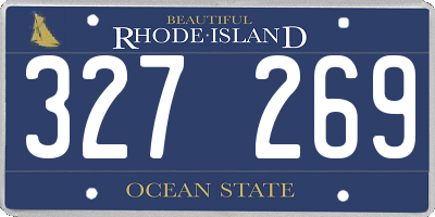 RI license plate 327269