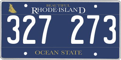 RI license plate 327273