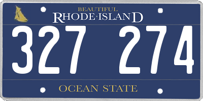 RI license plate 327274