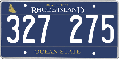 RI license plate 327275