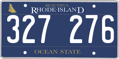 RI license plate 327276