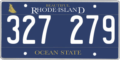 RI license plate 327279