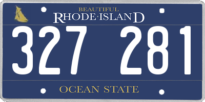 RI license plate 327281
