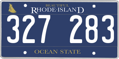 RI license plate 327283