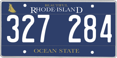 RI license plate 327284