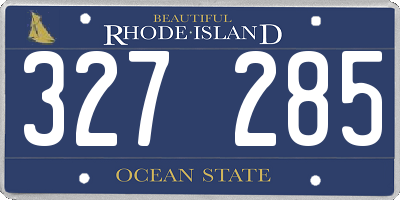 RI license plate 327285