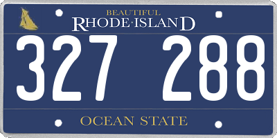 RI license plate 327288