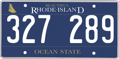 RI license plate 327289