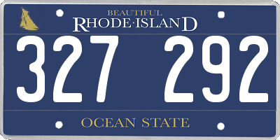 RI license plate 327292