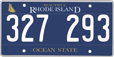 RI license plate 327293