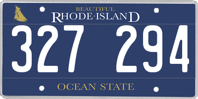 RI license plate 327294