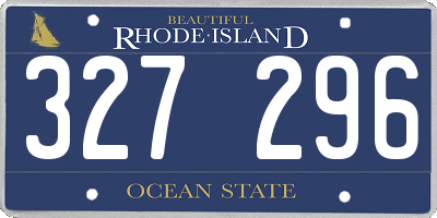 RI license plate 327296