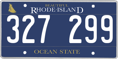 RI license plate 327299