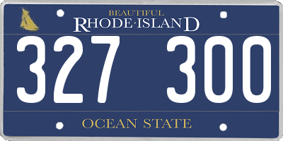 RI license plate 327300