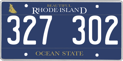 RI license plate 327302
