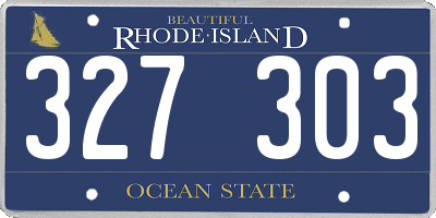 RI license plate 327303